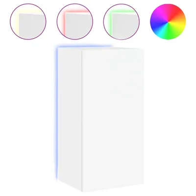 Produktbild von TV-Wandschrank mit LED-Leuchten Weiß 40,5x35x80 cm
