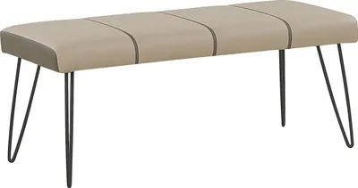 Obrázek produktu pro BELIANI Lavice do ložnice béžová umělá kůže čalouněná prošívané tenké kovové nohy moderní design ložnice