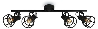 Image de Plafonnier spot BRILONER LEUCHTEN KORBO BLACK, 25 W, IP20, noir, métal, excl. 4x E14, 70,5 x 11 x 24 cm