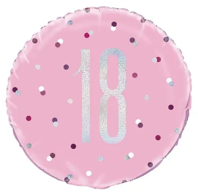 Produktbild von Folienballon rosa & silber Zahl 18
