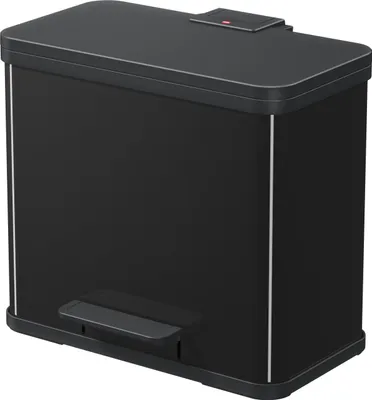 Obrázok produktu pre Pedálový separátor odpadu Hailo Öko duo plus L, 17+9 l, čierny, vyrobený z oceľového plechu a plastu, mechanizmus s mäkkým zatváraním, - 1 kus (0630-260)