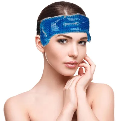 Immagine prodotto di Fascia per capelli blu, ideale per trattamenti termici e rinfrescanti in spa