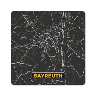Produktbild von MuchoWow® Mauspad Mousepad Bayreuth - Stadtplan - Karte - Gold - Deutschland 20x20 cm - Mousepads - Maus Mat - Pad - Mausunterlage - Desk Mat - Bureauartikeln