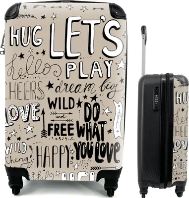 Produktbild von MuchoWow® MuchoWow® Koffer Handgepäck Trolley Rollkoffer Kleine Reisekoffer mit 4 Rollen - Sprichwörter - Zitate - Wörter - Kinder - Baby - Cabin Size < 55x40x23 cm & 55x40x20 cm - Fotokoffer - Kabine