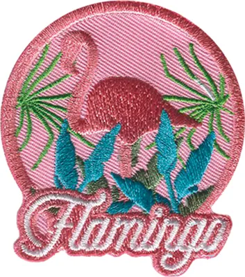 Produktbild von Flamingo Vogel Tier - Aufnäher, Bügelbild, Aufbügler, Applikationen, Patches, Flicken, Zum Aufbügeln, Größe: 5,3 x 6,1 cm