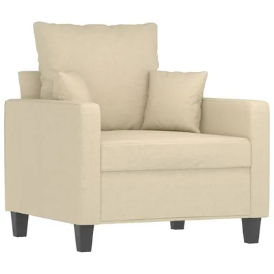 Imagen del producto de Sillón vidaXL, color crema, 60 cm, tapizado en tela