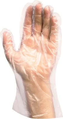 Produktbild von 1000x Einweghandschuhe aus HDPE gehämmert universal passend (L)