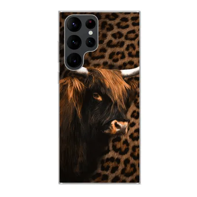 Produktbild von MuchoWow® Handyhülle Schutzhülle Hülle für Samsung Galaxy S22 Ultra Schottischer Highlander - Pelz - Pantherdruck Silikon Softcase Handy Hülle - Abbildung