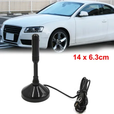 Image de Antenne de Signal Radio AM FM avec Base magnétique Noir Universel pour Voiture