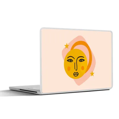 Produktbild von MuchoWow® Laptop Aufkleber Sticker Cover Gesicht - Sommer - Rosa 32.5x23.5 cm - Sticker für Laptop - Selbstklebend