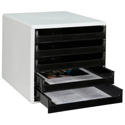 Produktbild von M&M Schubladenbox  schwarz 30050901, DIN A4 mit 5 Schubladen