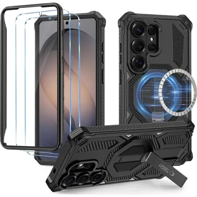 Produktbild von Handyhülle für Galaxy S26 Ultra, Tech-Protect MagBlast, mit MagSafe, 2x Gehärtetes Glas, Schwarz