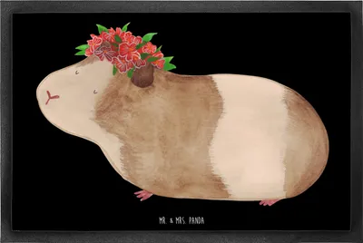 Produktbild von Mr. & Mrs. Panda Schmutzfangmatte Meerschweinchen Weisheit 60 x 90 cm - Schwarz - Geschenk, Motivation, Wunder, Gummimatte, Fussmatte, Lustige Sprüche, fußmatte, Spruch