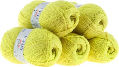 500g Strickgarn CILKA by VLNIKA Klassikgarn Strickwolle mit Schimmereffekt, limette, hellgrau-limette
