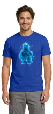 Produktbild von Spreadshirt Sesamstraße Krümelmonster Farbspritzer Männer T-Shirt, M, Dunkelblau