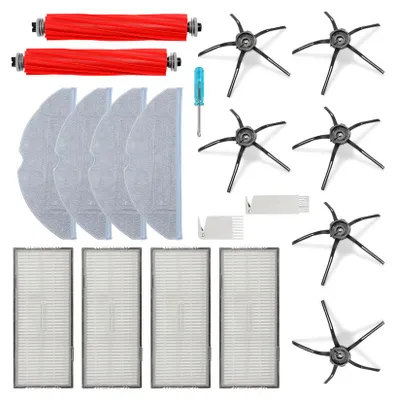 Immagine prodotto di Accessori di ricambio compatibili con Roborock S7 S7Plus S7 MaxV S7 MaxV Ultra 2 spazzole a rullo, 4 filtri, 6 spazzole laterali, 4 panni mop, 2 spazzole, 1 cacciavite
