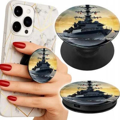 Image de Support telephone Popsocket pour doigt / support - OKRĘT WOJENNY WOJSKO MILITARIA