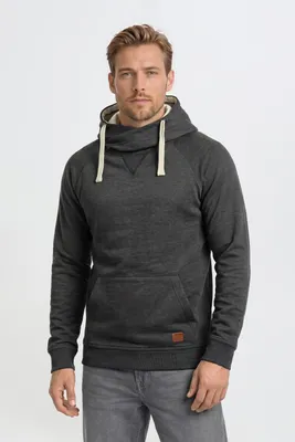 Zdjęcie produktu dla Bluza z kapturem męska Blend BHSales, model hoodie, z sznurkiem, kieszenią kangurką, ściągaczami i elementami identyfikującymi markę, wykonana z mieszanki bawełny, o regularnym kroju, Obraz wygenerowany przez AI
