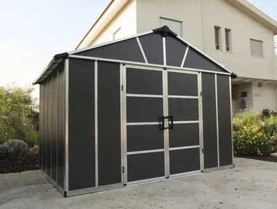Image de Abris de jardin 7.9m² gris avec base - Palram - 705160 - yukon