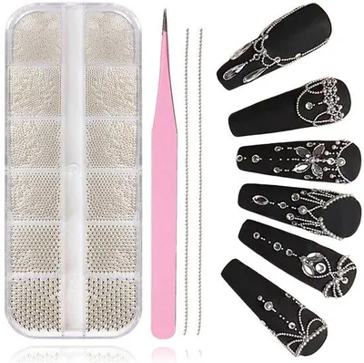 Productafbeelding van Nagelkunstaccessoires - Nagelkettingen - Roze nagelknipper - Nageldecoratie (6-20 mm)