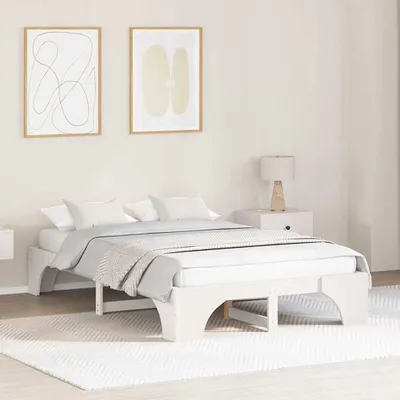 Image de Maison Exclusive - Cadre de lit blanc 120 x 190 cm Bois de pin massif