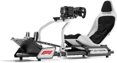 Produktbild von Playseat Formula Instinct F1 Racing Gaming Chair Schwarz/Weiß Kunstleder Verstellbares Lenkrad
