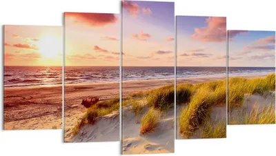 Produktbild von Bild auf Leinwand - Leinwandbild - Meer Strand Düne - 160x85cm - Wand Bild - Wanddeko - Wandbilder - Leinwanddruck - Bilder - Kunstdruck - Wanddekoration - Leinwand bilder - Wandkunst - EA160x85-3540