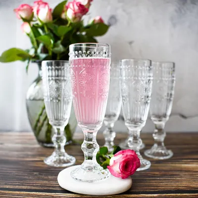 Produktbild von 6 Sektgläser 160ml auf Fuß Sonne Sektkelche Champagner Prosecco Sektglas Proseccoglas