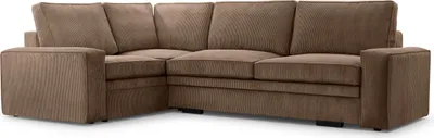 Produktbild von FEDVE Ecksofa Sofa Eckcouch Kellas Form Couch Wohnlandschaft Wohnzimmer Schlaffunktion Seite Links Braun (Lincoln 17)