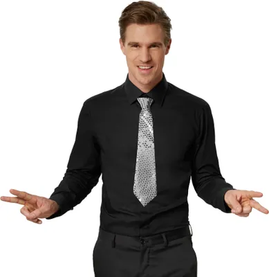 Produktbild von Pailletten-Krawatte - silber