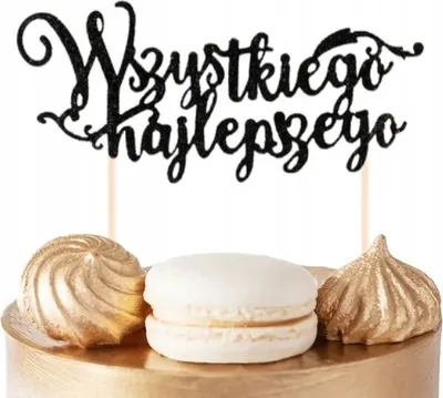 Produktbild von Happy Birthday Kuchentopper Schwarzer Glitzer Für Geburtstagsfeier