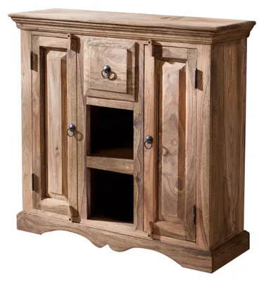 Immagine prodotto di MASSIVMOEBEL24 | credenza in legno di Sheesham / palissandro 87x32x85 grigio scuro oliato LEEDS #45