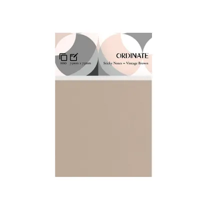 Produktbild von Ordinate-Vintage Brown | Sticky Notes | Vintage Palette | 100 Blatt pro Blatt, 75 mm x 75 mm, Haftnotizen in Retrofarben für Notizen