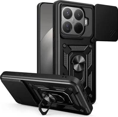 Produktbild von Outdoor Panzer Hülle Xiaomi 15T Pro Handyhülle Kameraschutz Ringhalter in Schwarz