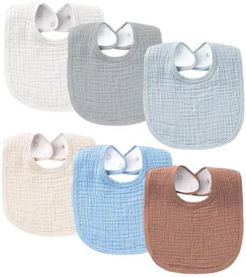 Immagine prodotto di Bavaglini per neonati – Set unisex con chiusura a scatto (grigio)