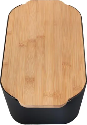 Produktbild von Pure Style Brotbox Aufbewahrungsbox mit Deckel aus Bambus 613-401258 schwarz