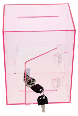 Produktbild von Transparente Acryl-Wahlurne mit Schloss - Abschließbare Spendenbox für gemeinnützige Aktionen zur sicheren Aufbewahrung von Briefumschlägen