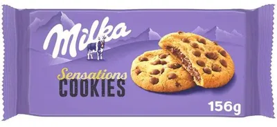 Produktbild von Milka Cookies Sensations Choco Innen Soft 156g, Milchschokolade, 156 g, 1895 kJ, 453 kcal, 21 g, 12 g
