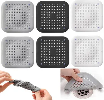 Immagine prodotto di Tappi per scarichi in silicone - Confezione da 6 - Filtro per doccia - Silicone - con ugello - Filtro per lo scarico della lavastoviglie - Tappo per lo scarico della vasca da bagno - Anti-intasamento - Anti-odore - Filtro - per cucina - bagno - lavandino