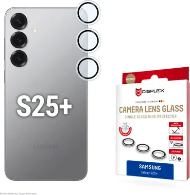Immagine prodotto di Displex 02126, Samsung, Galaxy S25+, antipolvere, antiurto, antigraffio, nero, trasparente, 1 pezzi