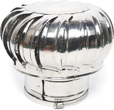 Produktbild von Dachventilator aus Edelstahl - Windbetriebenes Dachhauben-Lüfterrad - Turbinenlüfter für Dachentlüftung und Schornstein - Silber