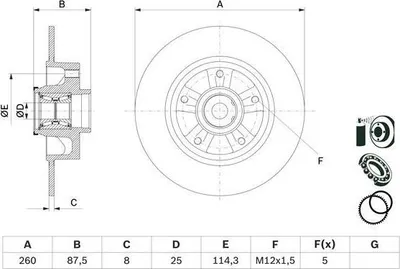 Image de 2x BOSCH 0 986 479 E79 Disque de frein essieu arrière