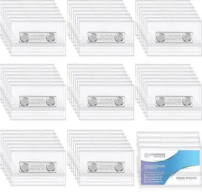 Produktbild von Magnethalter für Namensschilder - 60 Stück - PVC - 9 x 5,5 cm