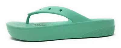 Productafbeelding van Crocs Classic platte slippers voor dames, turquoise kleur, geschikt voor vrijetijdskleding, schoenmaat: 41 EU