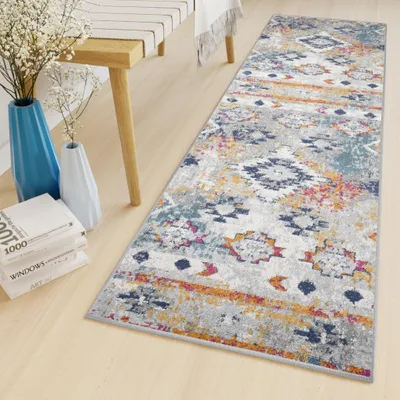 Produktbild von Tapiso Läufer Lazur Modern Grau Mehrfarbig Wohnzimmer 80 x 1050