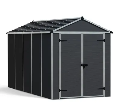 Produktbild von Palram - Canopia Kunststoff Gerätehaus Rubicon 612 Dunkelgrau 379x185x217 cm