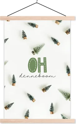 Produktbild von MuchoWow® Textilposter Winter - Tannenbaum - Zitat 40x60 cm mit holzfarbenen Rahmen - Poster