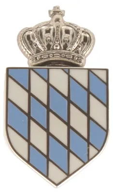 Hutanstecker gekröntes bayerisches Wappen von Hut-Breiter in bunt