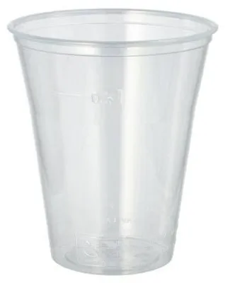 Productafbeelding van Beker, polystyreen, 0,3 liter, diameter 9,5 cm, hoogte 11 cm, transparant met schuimrand
