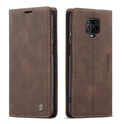 Obrázek produktu pro Redmi Note 9 Pro Pouzdro, RetroPolyuretanKožené Pouzdro, Kapsy na Karty, Magnetické Uzavírání, Pouzdro s Funkcí Stojánku pro Xiaomi Redmi Note 9 Pro Káva